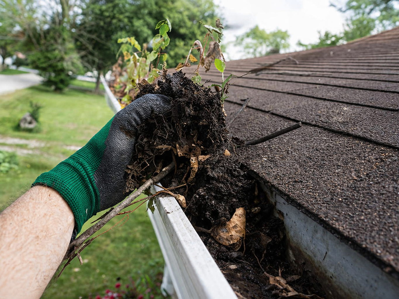 Downspout cleaning result in Scarborough