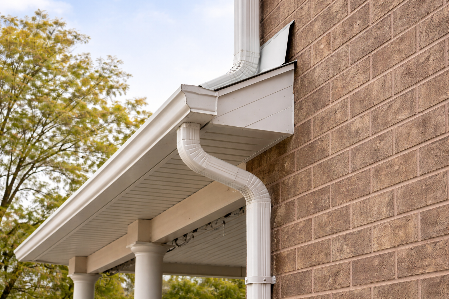 Downspout cleaning and flushing service